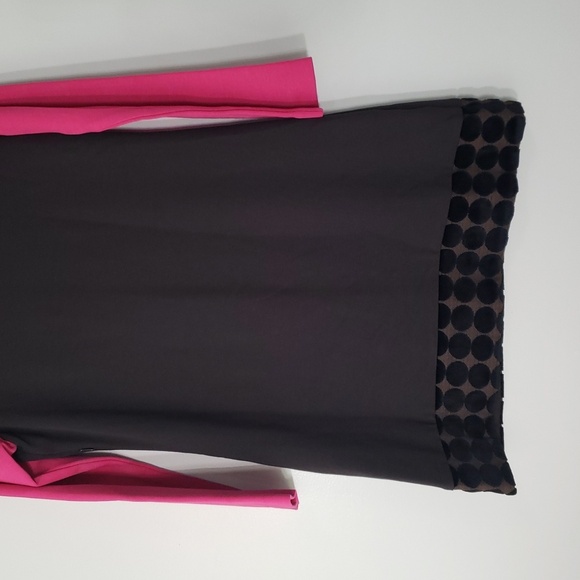 Britt Ryan Mini Dress 10 Black Pink Long Sleeve Color Block Preppy Cocktail - Picture 6 of 13